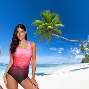 Bsubseach Women Tummy Control One Piece Bathing Suit Criss Cross Back Swimsuit